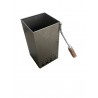 ACCENDICARBONE INOX CON MAINICO IN LEGNO  32X16X16cm