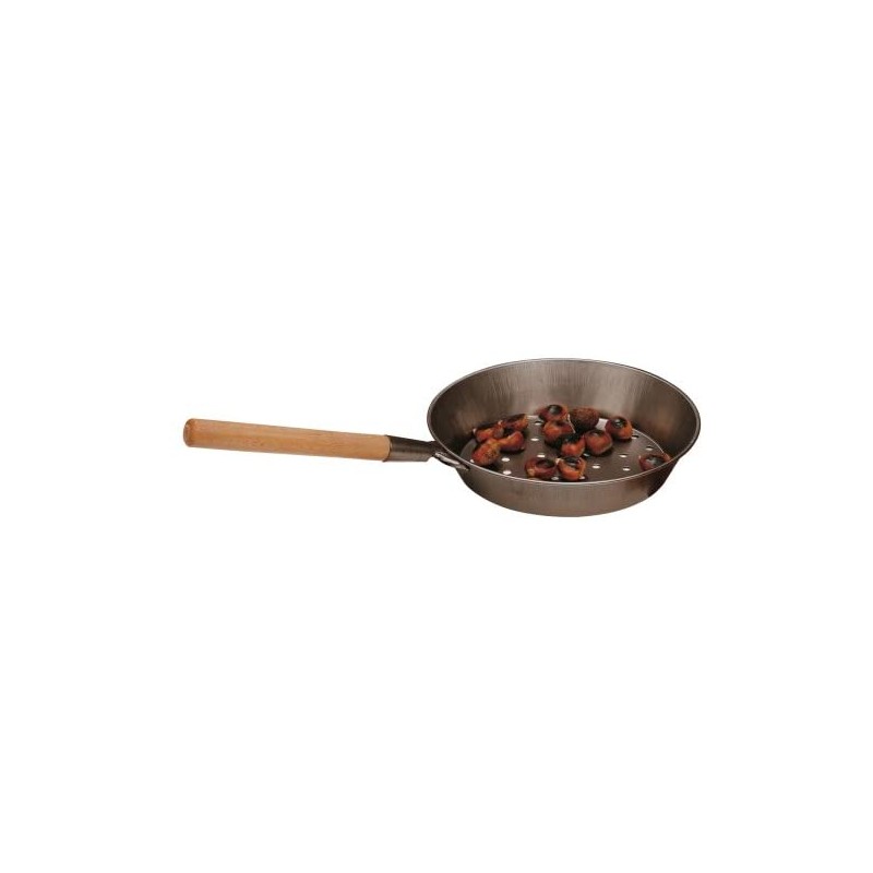 CHESTNUT PAN WITH DIAM.26CM WOODEN HANDLE