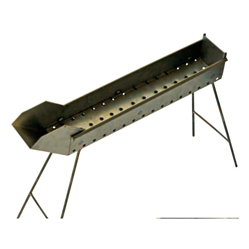 BARBECUE ARROSTICINI FERRO CON PIEDI PIEG.100cm+bec.