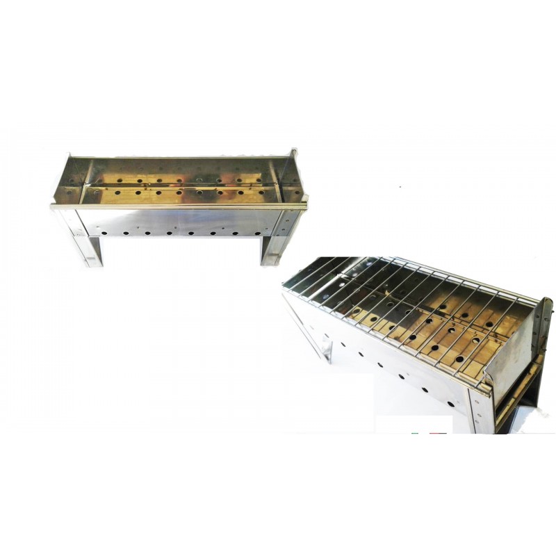 BARBECUE ARROSTICINI ACCIAIO INOX 40cm piedi fissi